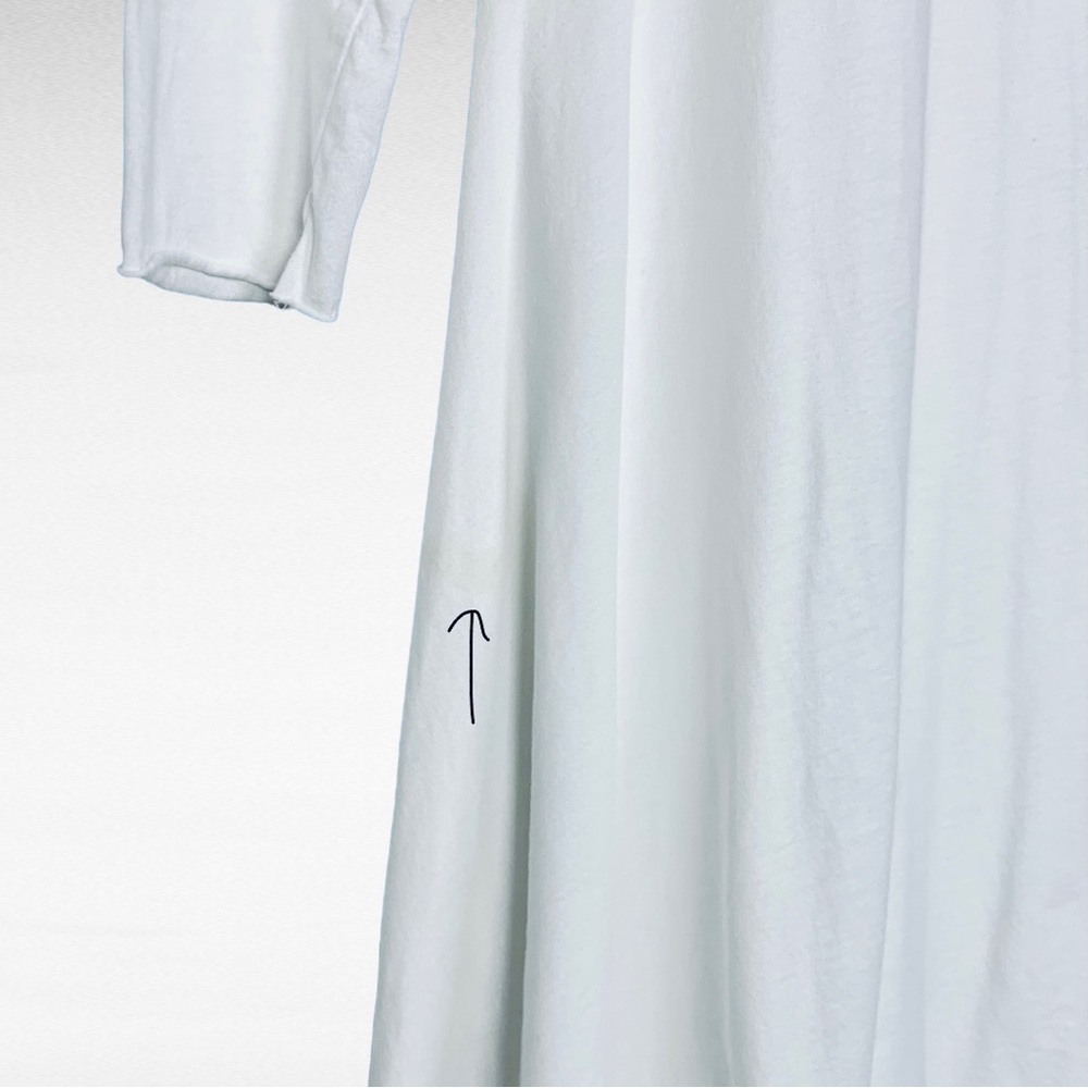 Mark And Estel | White Flowy Asymmetric Crew Neck High-Low Cotton T-Shirt Dress - Picture 10 of 16